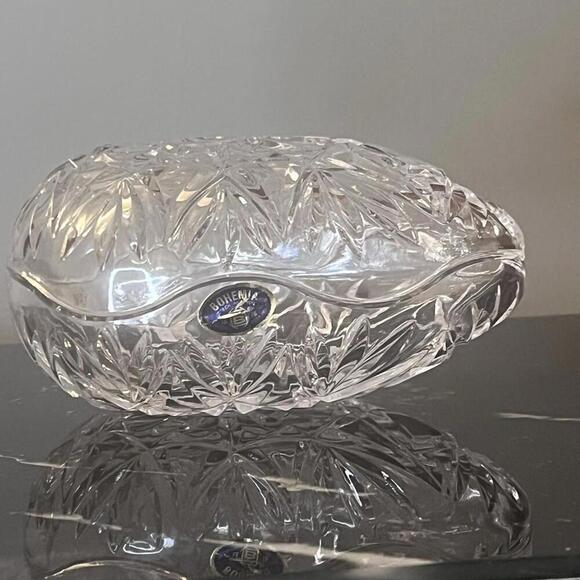 Bohemia Crystal 7” Egg Crystal Czech Republic Glass Crystal Two Piece Brilliant‎ - Picture 1 of 15